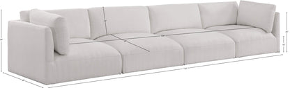 Gibson Cream Polyester Fabric Modular Sofa S152B