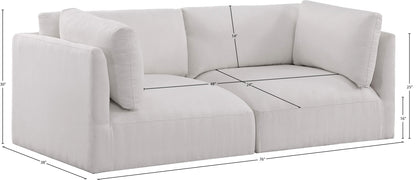 Gibson Cream Polyester Fabric Modular Sofa S76B