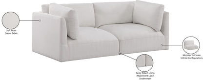 Gibson Cream Polyester Fabric Modular Sofa S76B