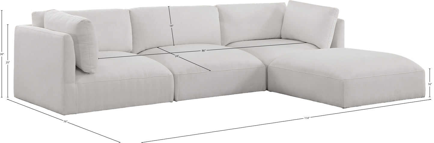 gibson cream polyester fabric modular sectional sec4a