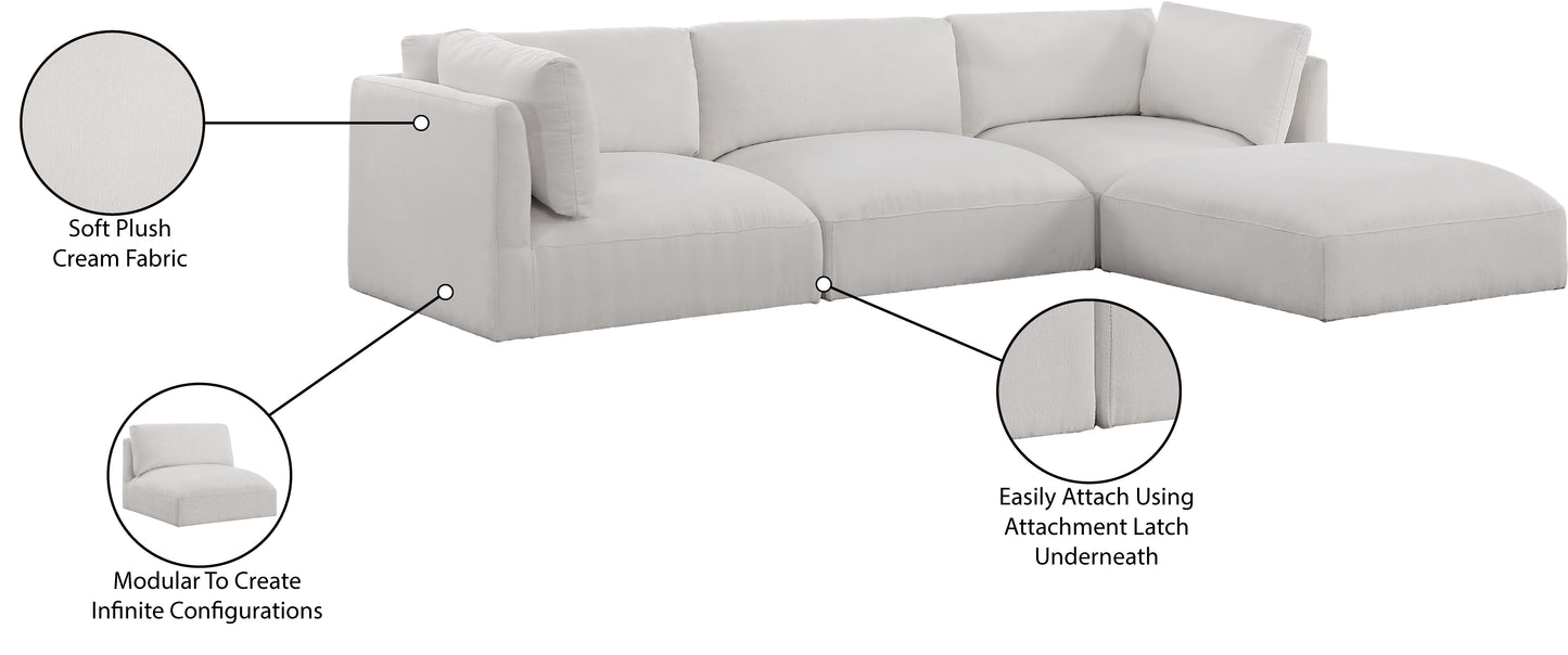 gibson cream polyester fabric modular sectional sec4a