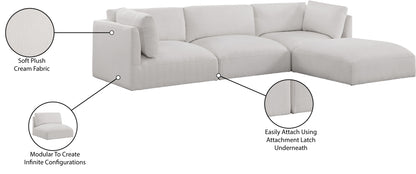 Gibson Cream Polyester Fabric Modular Sectional Sec4A