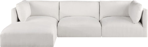 Gibson Cream Polyester Fabric Modular Sectional Sec4A