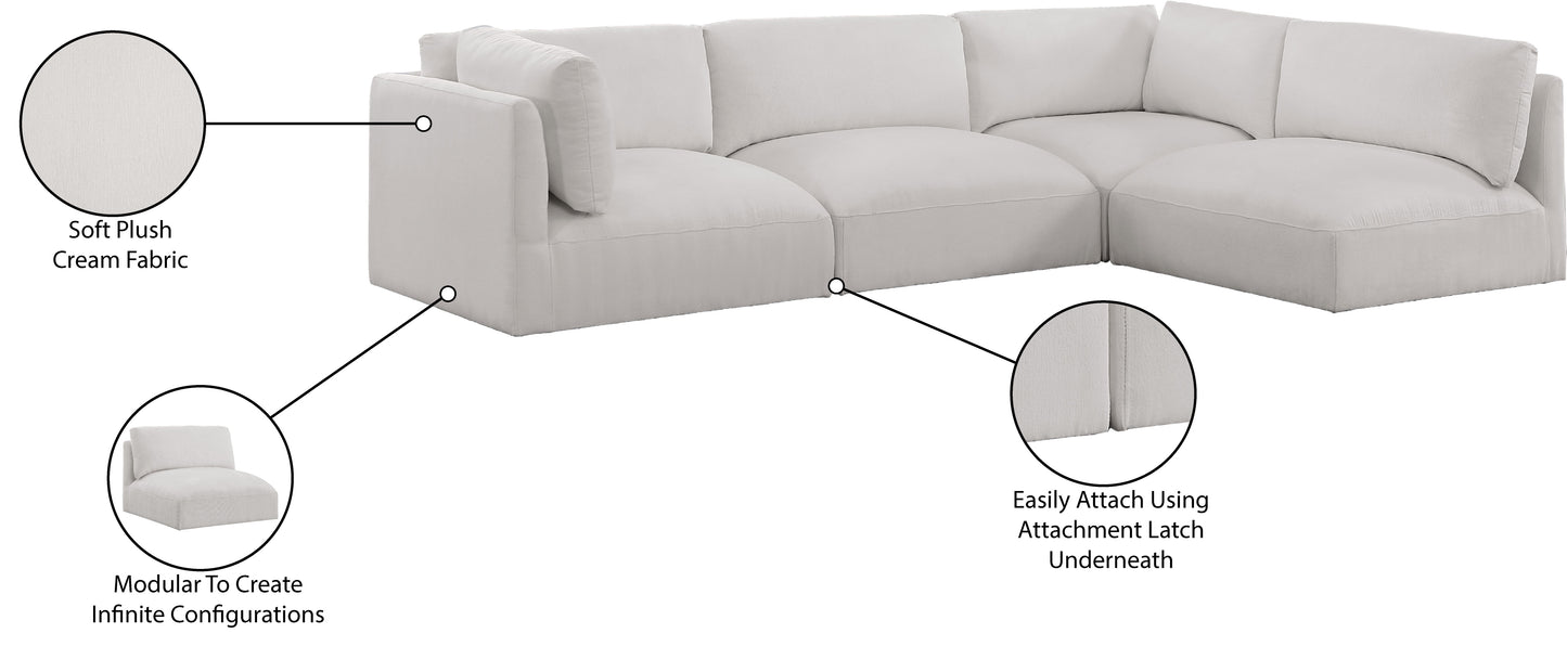 gibson cream polyester fabric modular sectional sec4b