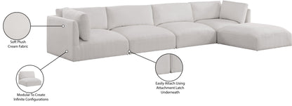 Gibson Cream Polyester Fabric Modular Sectional Sec5A