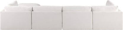 Gibson Cream Polyester Fabric Modular Sectional Sec5A