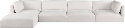 Gibson Cream Polyester Fabric Modular Sectional Sec5A