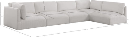 Gibson Cream Polyester Fabric Modular Sectional Sec5B