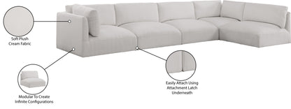 Gibson Cream Polyester Fabric Modular Sectional Sec5B