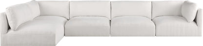 Gibson Cream Polyester Fabric Modular Sectional Sec5B