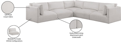 Gibson Cream Polyester Fabric Modular Sectional Sec5D