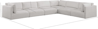 Gibson Cream Polyester Fabric Modular Sectional Sec6D