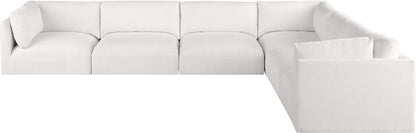 Gibson Cream Polyester Fabric Modular Sectional Sec6D