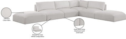 Gibson Cream Polyester Fabric Modular Sectional Sec6E