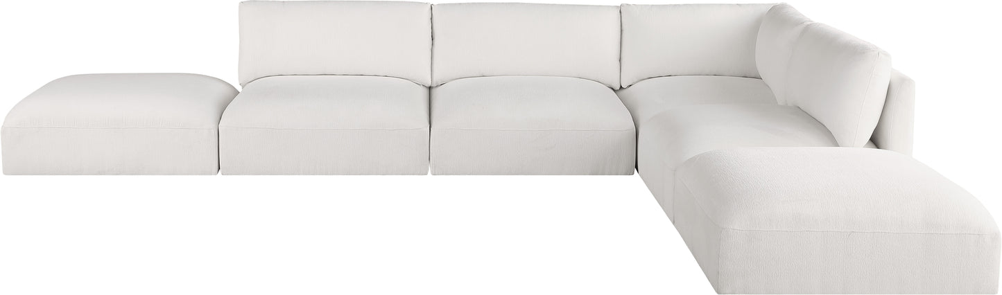 gibson cream polyester fabric modular sectional sec6e