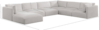 Gibson Cream Polyester Fabric Modular Sectional Sec7A