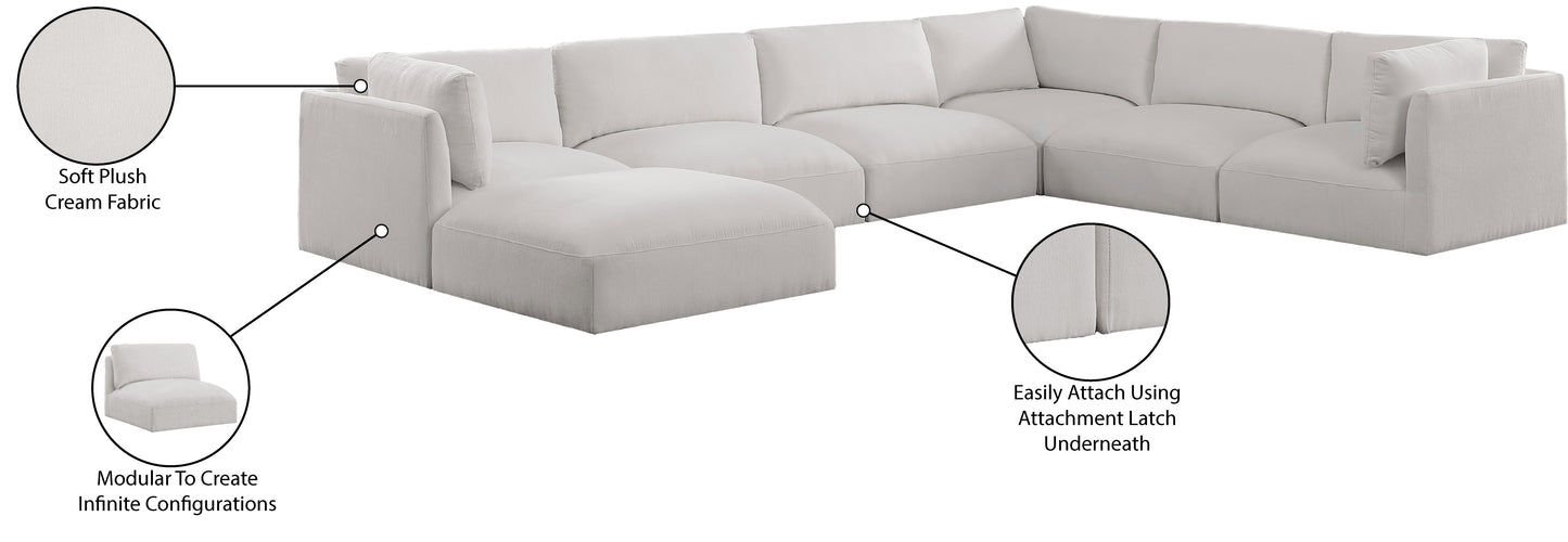 gibson cream polyester fabric modular sectional sec7a