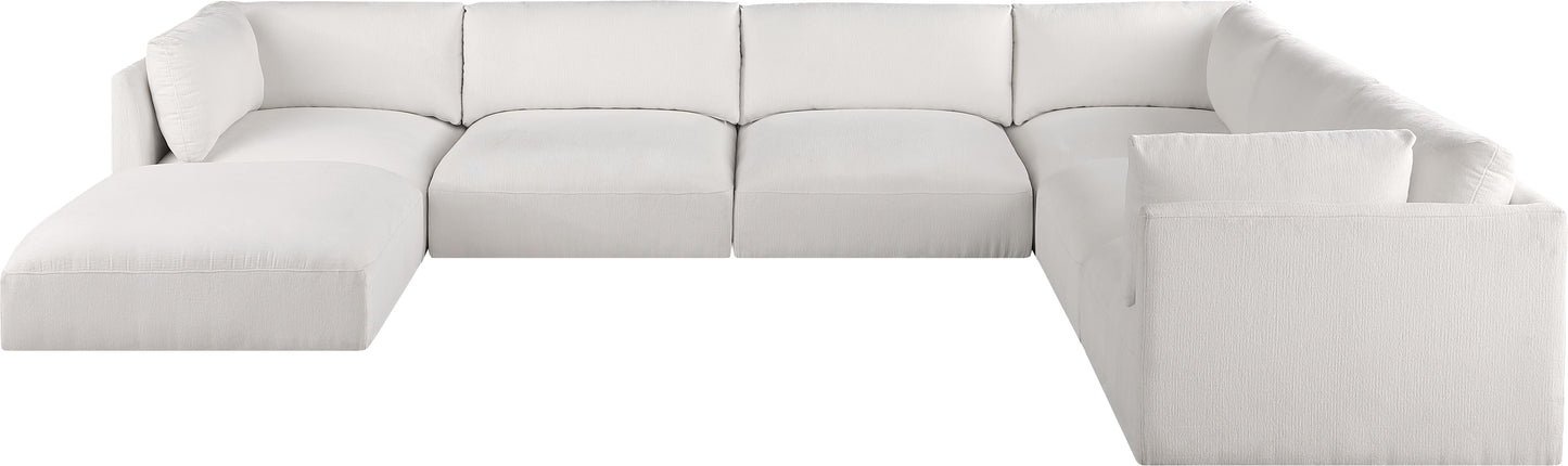 gibson cream polyester fabric modular sectional sec7a