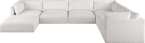 Gibson Cream Polyester Fabric Modular Sectional Sec7A