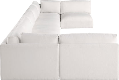 Gibson Cream Polyester Fabric Modular Sectional Sec7B