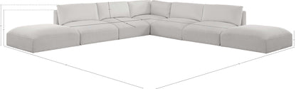 Gibson Cream Polyester Fabric Modular Sectional Sec7C