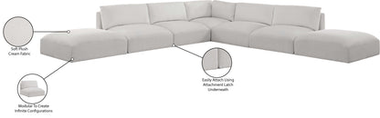 Gibson Cream Polyester Fabric Modular Sectional Sec7C