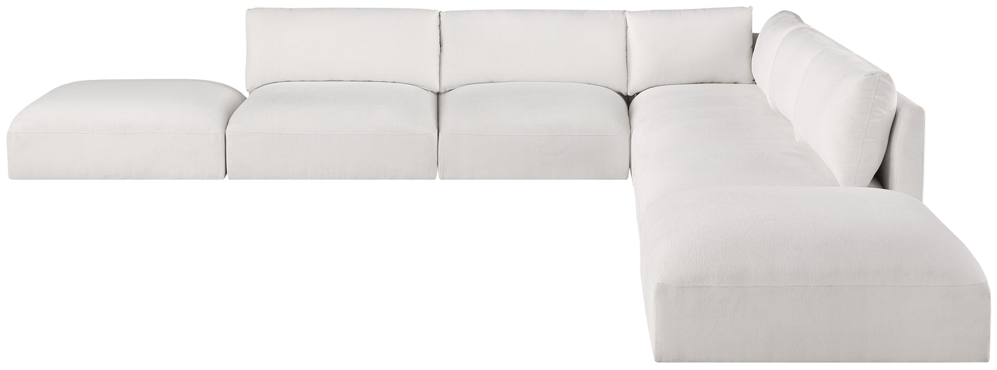 gibson cream polyester fabric modular sectional sec7c