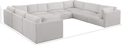 Gibson Cream Polyester Fabric Modular Sectional Sec8A