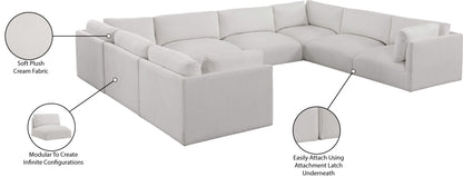 Gibson Cream Polyester Fabric Modular Sectional Sec8A