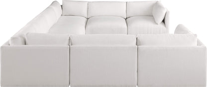 Gibson Cream Polyester Fabric Modular Sectional Sec8A