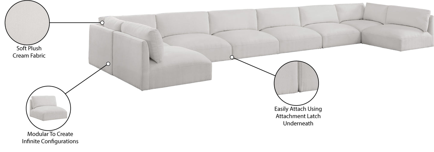 gibson cream polyester fabric modular sectional sec8b