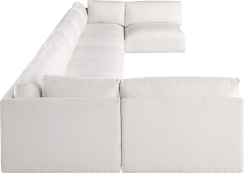 Gibson Cream Polyester Fabric Modular Sectional Sec8B