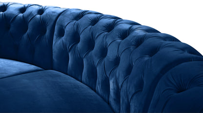 Mulberry Navy Velvet 3pc. Sectional PC