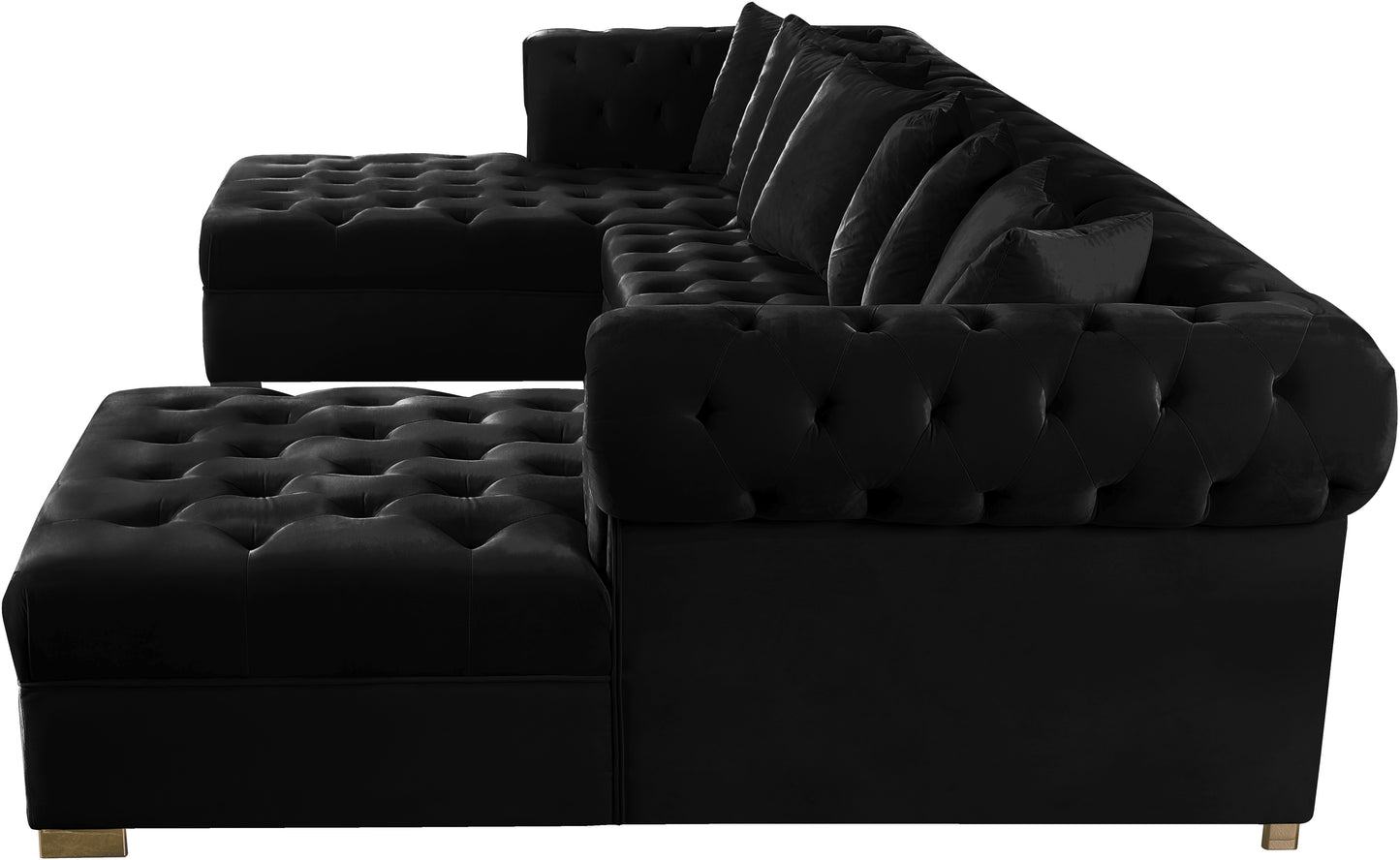 candace black velvet 3pc. sectional sectional