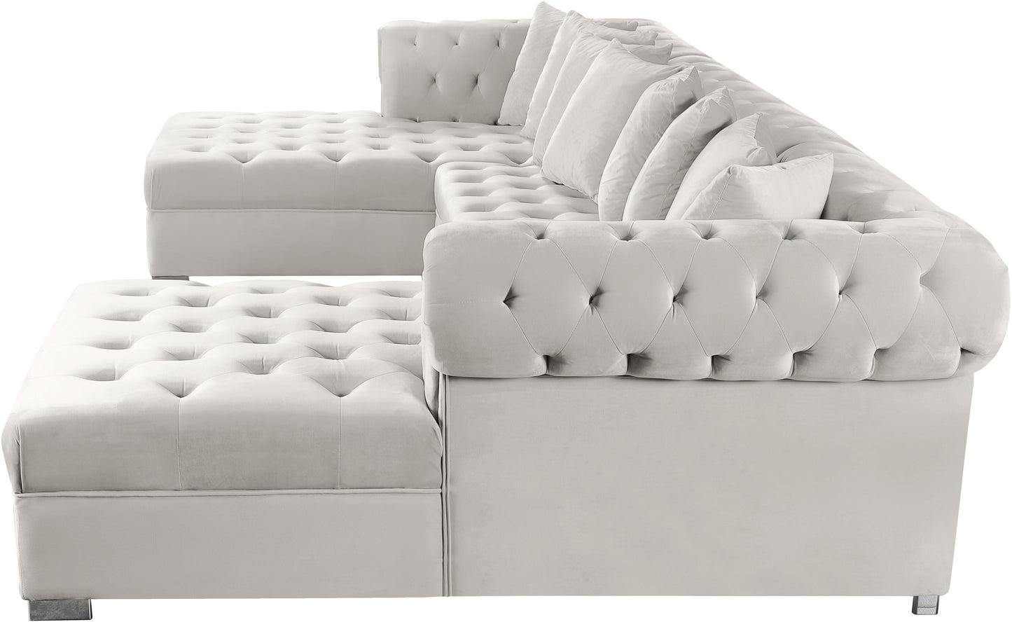 candace cream velvet 3pc. sectional sectional