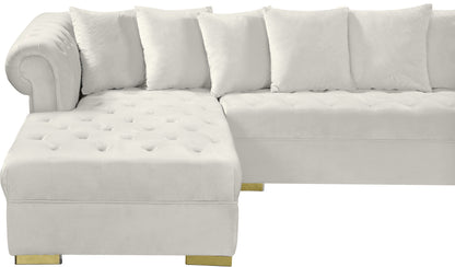 Candace Cream Velvet 3pc. Sectional Sectional