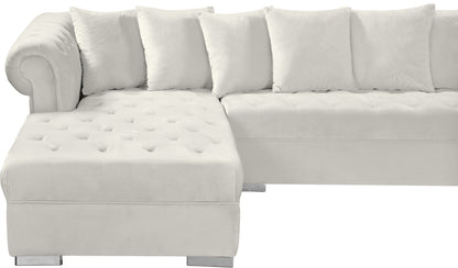 Candace Cream Velvet 3pc. Sectional Sectional