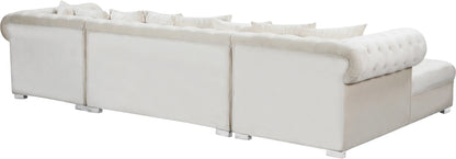 Candace Cream Velvet 3pc. Sectional Sectional