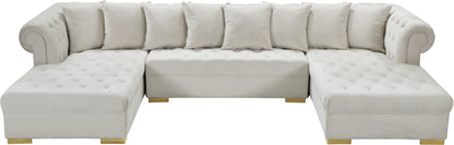 Candace Cream Velvet 3pc. Sectional Sectional