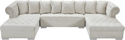 Candace Cream Velvet 3pc. Sectional Sectional