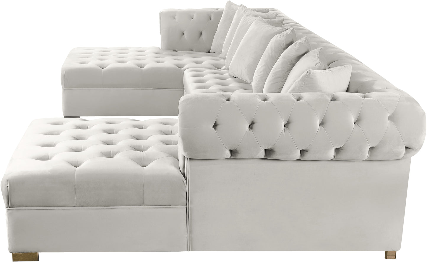 candace cream velvet 3pc. sectional sectional