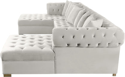 Candace Cream Velvet 3pc. Sectional Sectional