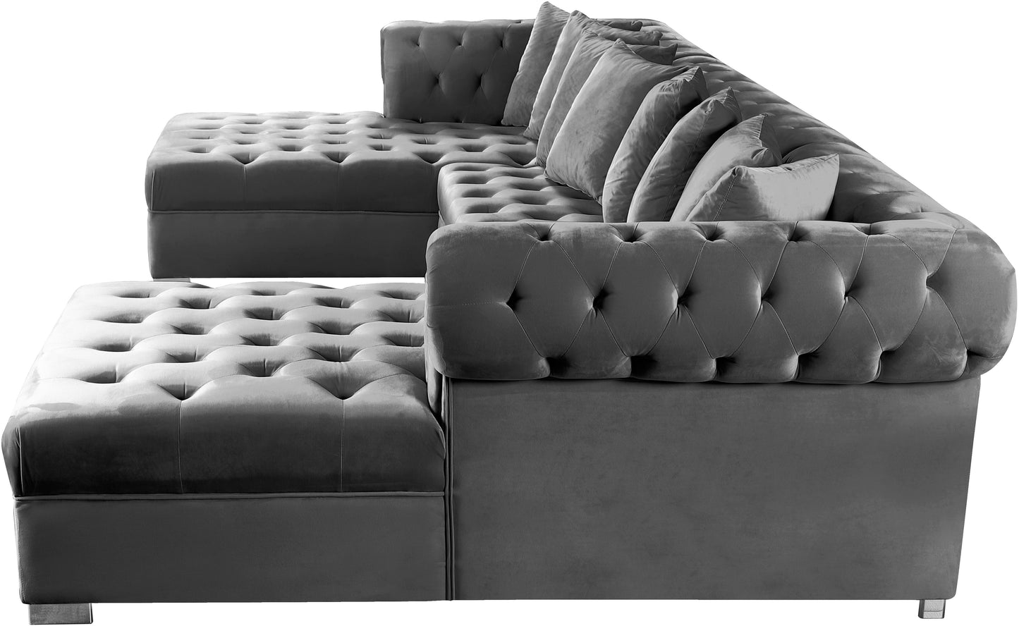 candace grey velvet 3pc. sectional sectional