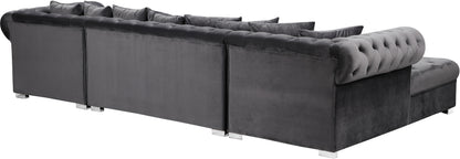 Candace Grey Velvet 3pc. Sectional Sectional