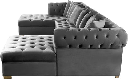 Candace Grey Velvet 3pc. Sectional Sectional