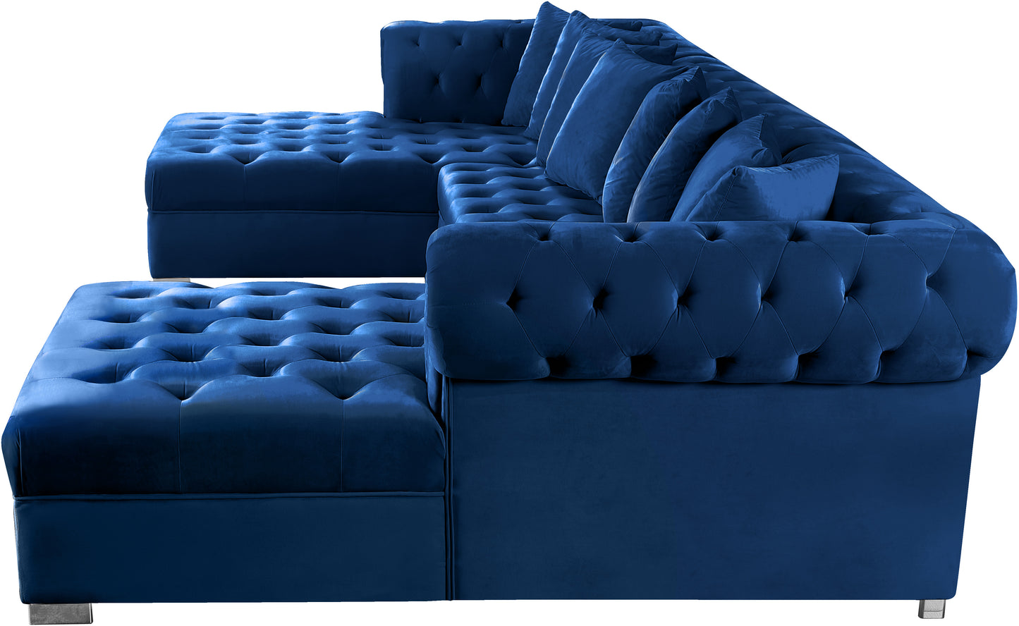 candace navy velvet 3pc. sectional sectional