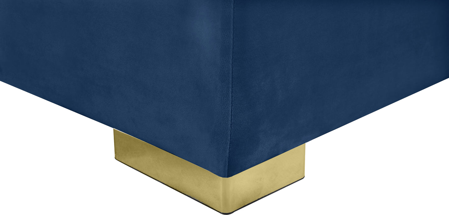 candace navy velvet 3pc. sectional sectional