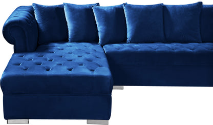 Candace Navy Velvet 3pc. Sectional Sectional