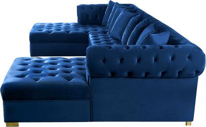 Candace Navy Velvet 3pc. Sectional Sectional