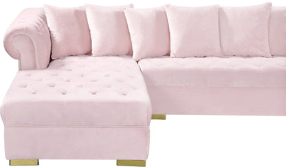 Candace Pink Velvet 3pc. Sectional Sectional